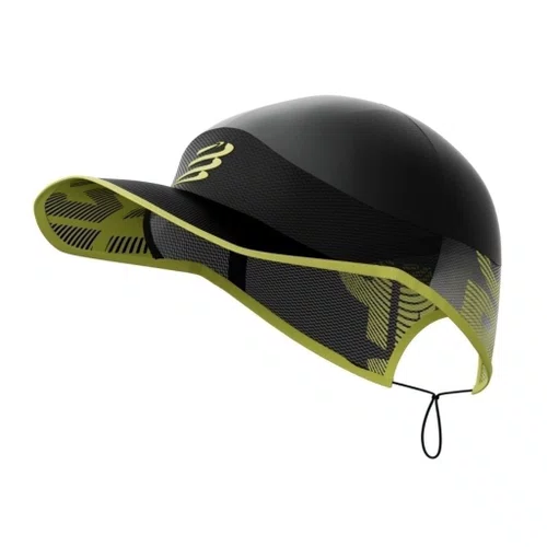 Pro Racing Cap Compressport - Preto/Amarelo