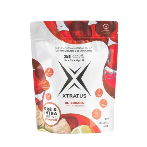 XTRATUS - PRÉ & INTRA TREINO - BETERRABA, Limão & Gengibre - 450g