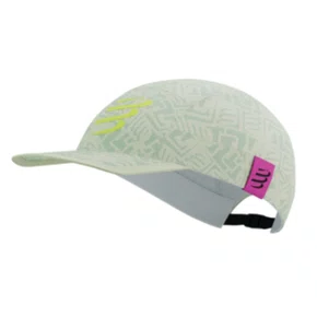 Boné Compressport -  5 Panel - Branco/Azul/Amarelo
