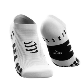 Meia Compressport - NO SHOW Socks - Branco/ Preto