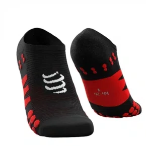 Meia Compressport - NO SHOW Socks - Preto/Vermelho